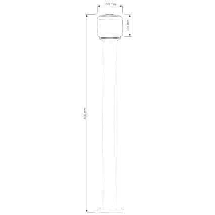Vonkajšia lampa MADRID 1xE27/12W/230V 80 cm IP44 čierna