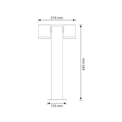 Vonkajšia lampa PINO 2xGU10/10W/230V IP44 44 cm