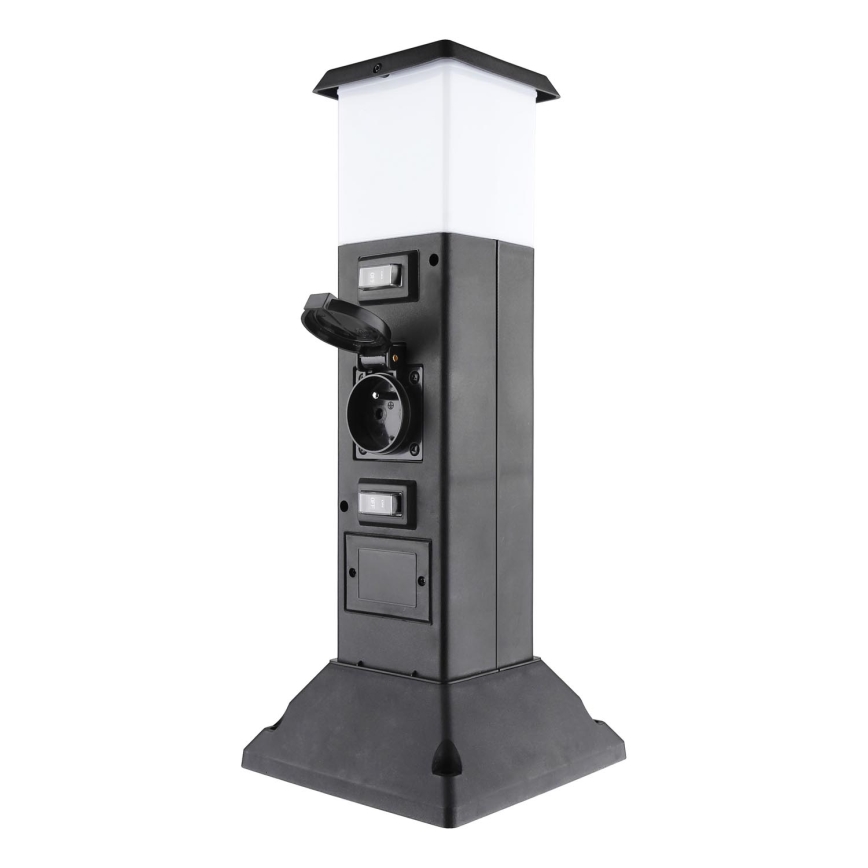 Vonkajšia lampa s 2 zásuvkami 1xE14/15W/230V IP44 čierna