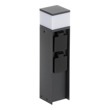 Vonkajšia lampa s 2 zásuvkami DASTEN 1xG9/11W/230V 30 cm IP44 čierna