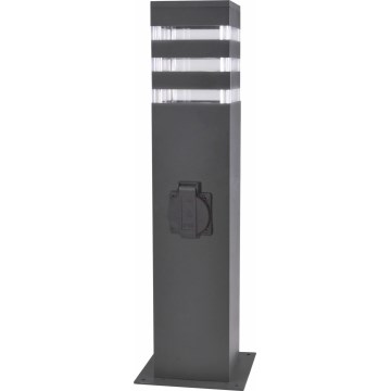 Vonkajšia lampa s zásuvkou TEKSAS 1xE27/20W/230V 44 cm IP44 antracit