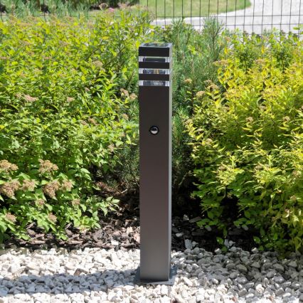 Vonkajšia lampa so senzorom TEKSAS 1xE27/12W/230V IP44 74 cm grafit
