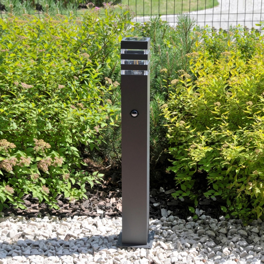 Vonkajšia lampa so senzorom TEKSAS 1xE27/12W/230V IP44 74 cm grafit