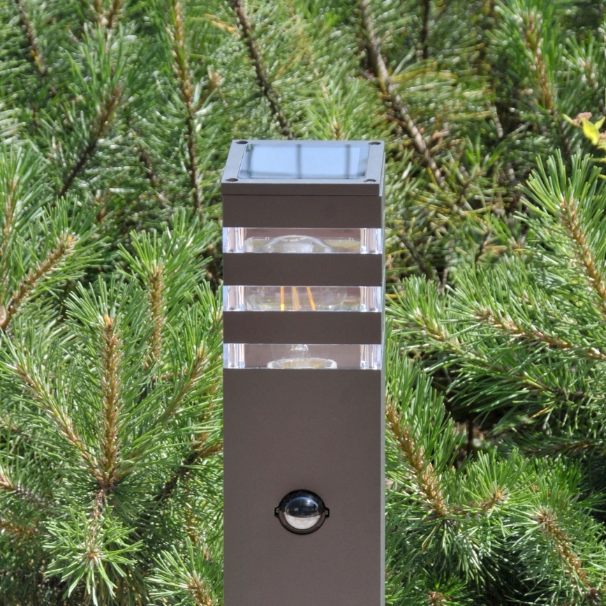 Vonkajšia lampa so senzorom TEKSAS 1xE27/12W/230V IP44 74 cm grafit