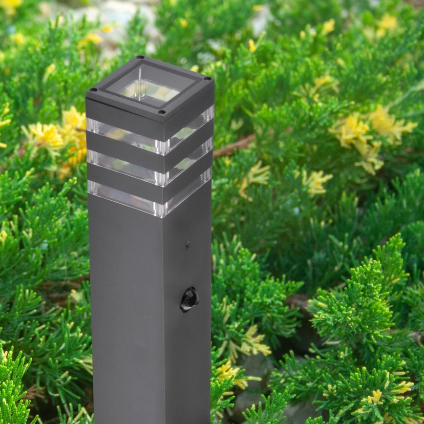 Vonkajšia lampa so senzorom TEKSAS 1xE27/12W/230V IP44 74 cm grafit