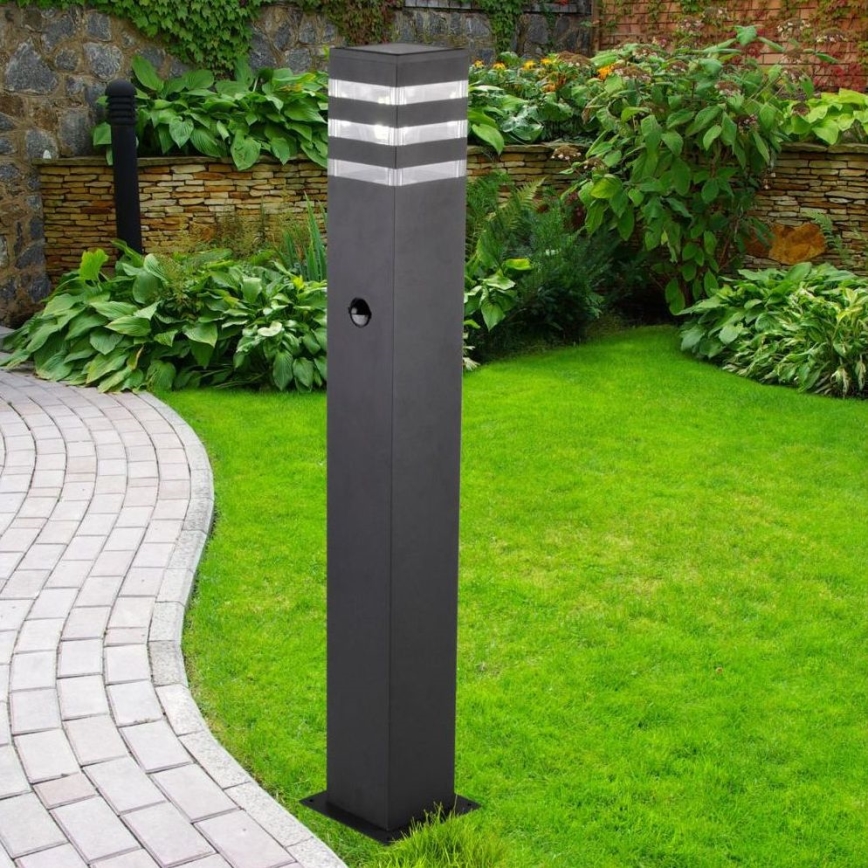 Vonkajšia lampa so senzorom TEKSAS 1xE27/12W/230V IP44 74 cm grafit