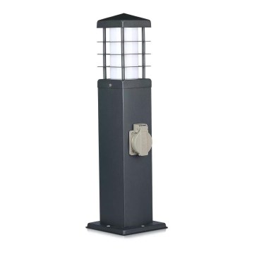 Vonkajšia lampa so zásuvkami SCHUKO 1xE27/13W/230V IP44
