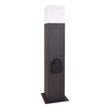 Vonkajšia lampa so zásuvkou NEW YORK 1xE27/12W/230V IP44 44 cm grafit