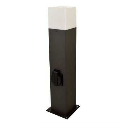 Vonkajšia lampa so zásuvkou NEW YORK 1xE27/12W/230V IP44 44 cm antracit