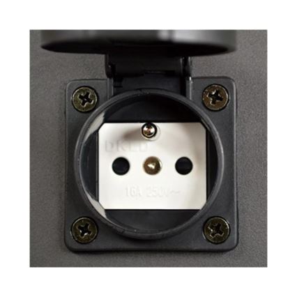 Vonkajšia lampa so zásuvkou NEW YORK 1xE27/12W/230V IP44 44 cm antracit