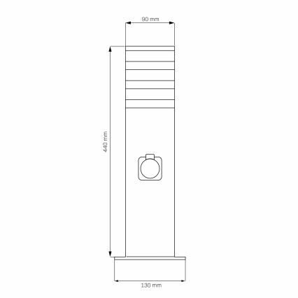 Vonkajšia lampa so zásuvkou TEKSAS 1xE27/20W/230V IP54 44 cm
