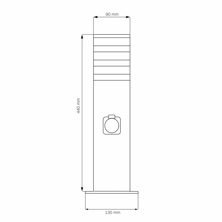 Vonkajšia lampa so zásuvkou TEKSAS 1xE27/20W/230V IP54 44 cm