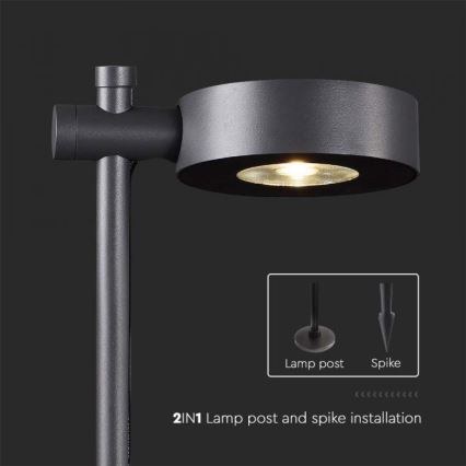 Vonkajšia LED lampa LED/7W/230V 4000K IP65 čierna 102 cm