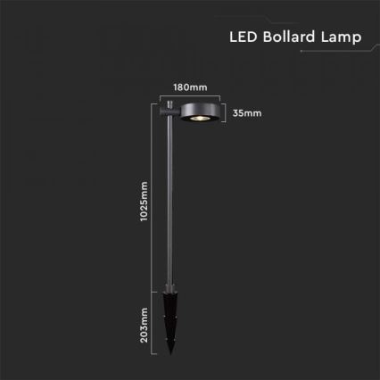 Vonkajšia LED lampa LED/7W/230V 4000K IP65 čierna 102 cm