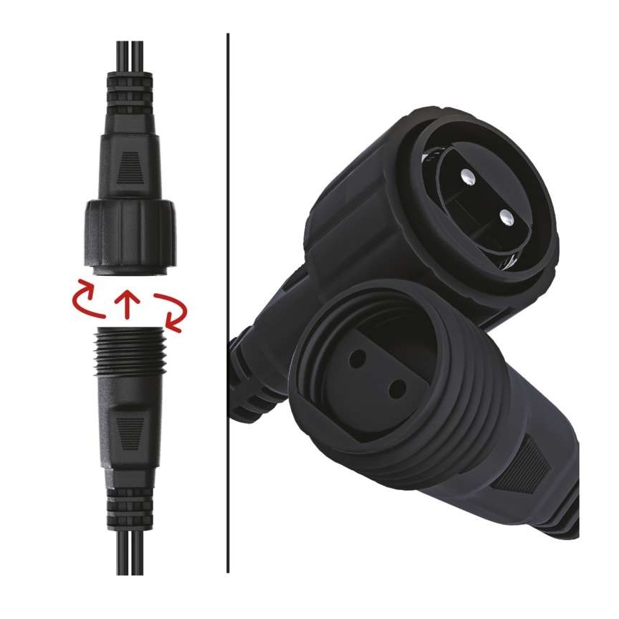 Vonkajšia LED reťaz 100xLED/15m IP44 studená biela