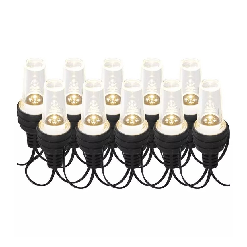 Vonkajšia LED reťaz 10xLED/9,5 m IP44 studená biela