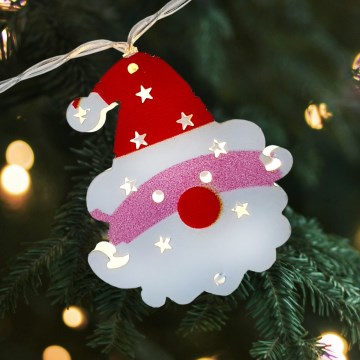 Vonkajšia LED svetelná reťaz, 10× LED / 2× AA, 1,65 m, IP44, teplá biela — Santa