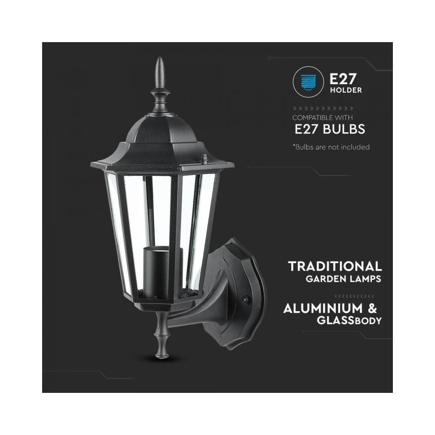 Vonkajšia nástenná lampa 1xE27/40W/230V IP44 čierna
