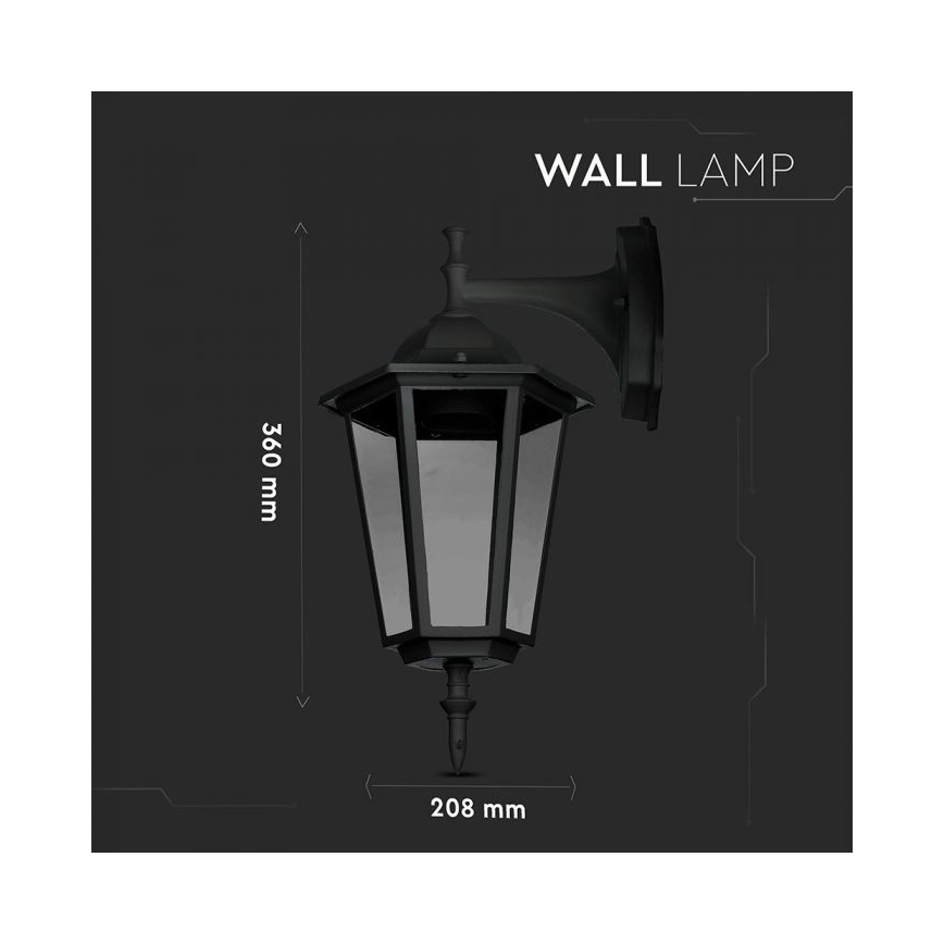 Vonkajšia nástenná lampa 1xE27/40W/230V IP44 čierna