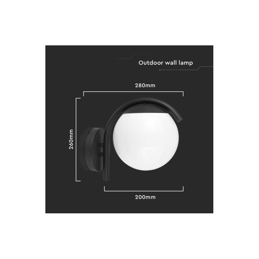 Vonkajšia nástenná lampa 1xE27/60W/230V IP44 čierna