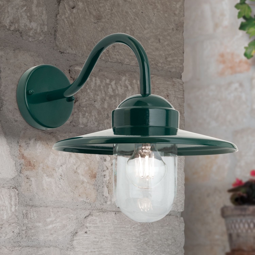 Vonkajšia nástenná lampa EDWARD 1xE27/60W/230V IP44 zelená