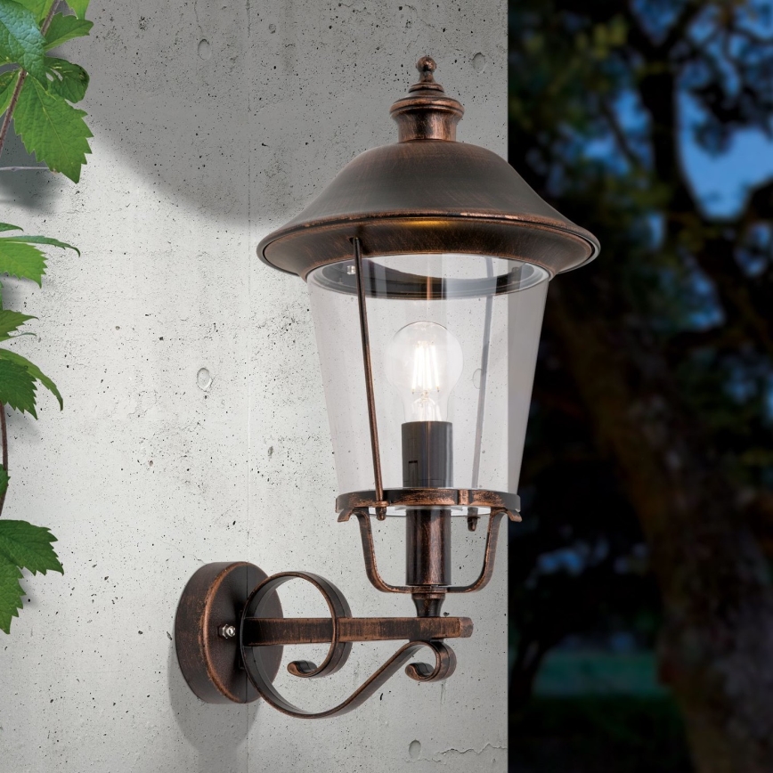 Vonkajšia nástenná lampa KENZO 1xE27/100W/230V IP44 bronz/patina