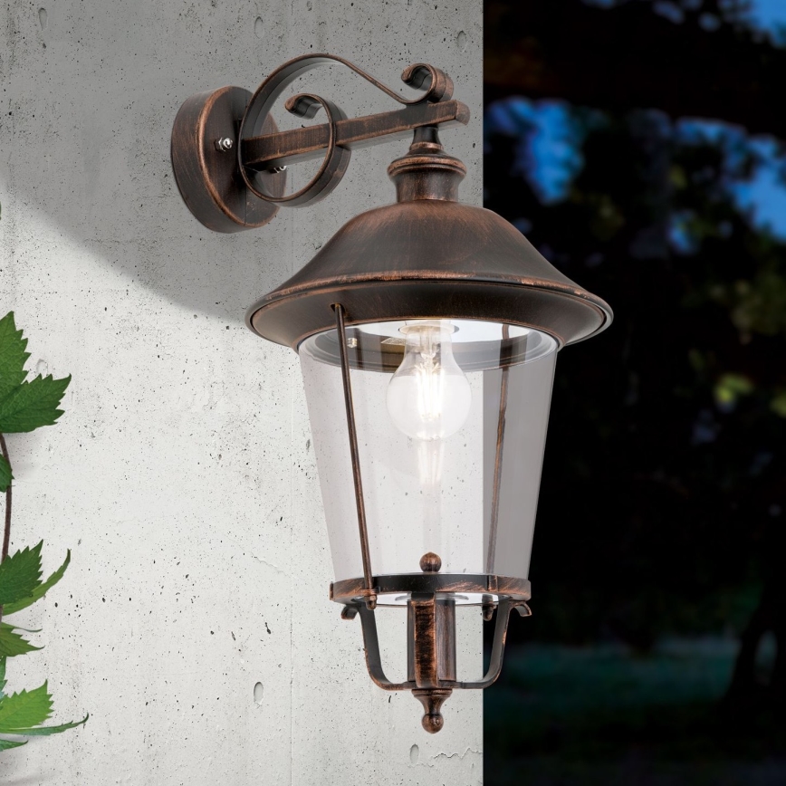 Vonkajšia nástenná lampa KENZO 1xE27/100W/230V IP44 bronz/patina