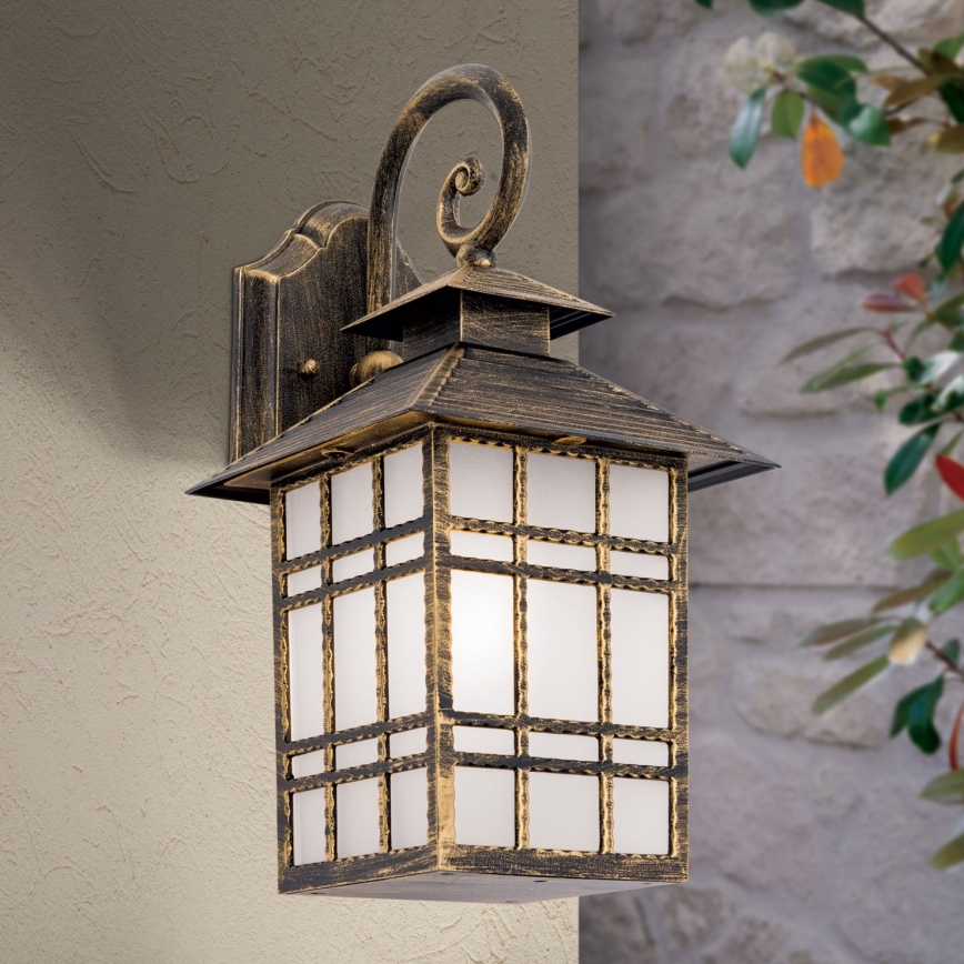 Vonkajšia nástenná lampa KIKO 1xE27/11W/230V IP44 bronz/patina