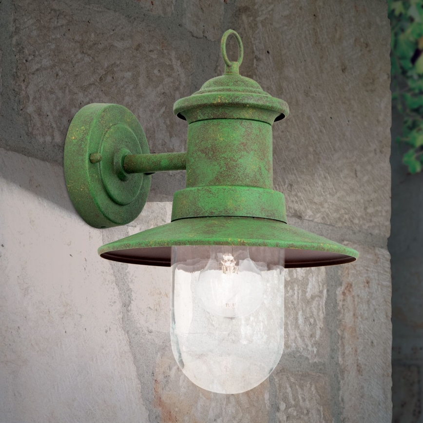 Vonkajšia nástenná lampa LEONIE 1xE27/60W/230V IP44 zelená
