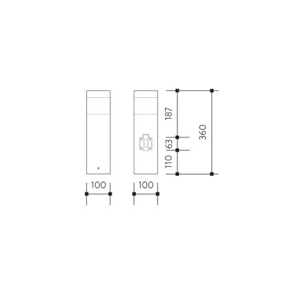 Vonkajšia senzorová lampa so zásuvkou GARD 1xE14/60W/230V IP44