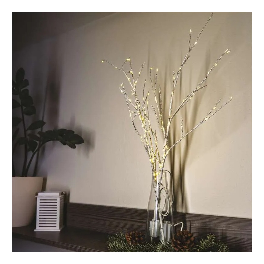 Vonkajšia vianočná LED dekorácia, 100xLED/3xAA, teplá biela, IP44