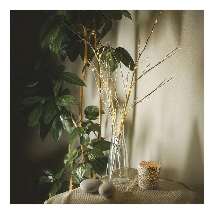 Vonkajšia vianočná LED dekorácia, 100xLED/3xAA, teplá biela, IP44