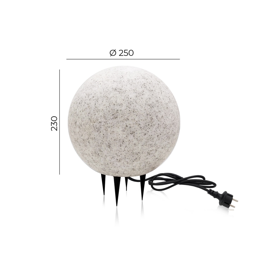 Vonkajšie dekoračné svietidlo GARDEN BALL 1xE27/40W/230V IP65 pr. 25 cm