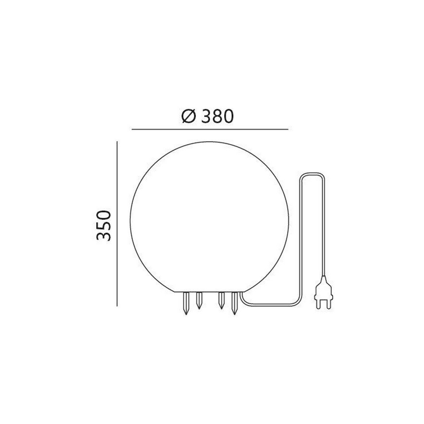 Vonkajšie dekoračné svietidlo GARDEN BALL 1xE27/40W/230V IP65 pr. 38 cm
