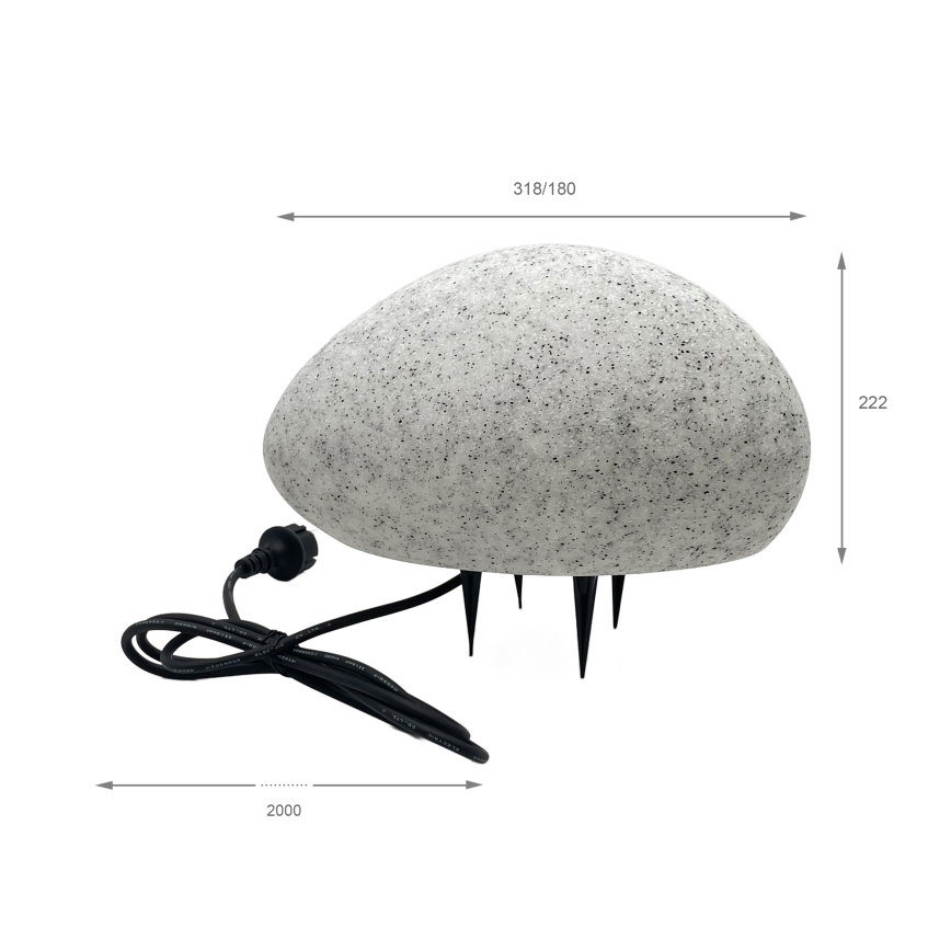 Vonkajšie dekoračné svietidlo LUMISTONE 1xE27/15W/230V IP65 priemer 31,8 cm