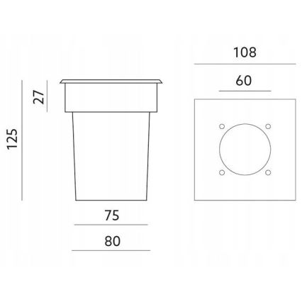 Vonkajšie nájazdové svietidlo ENTRADA1 1xGU10/50W/230V IP65