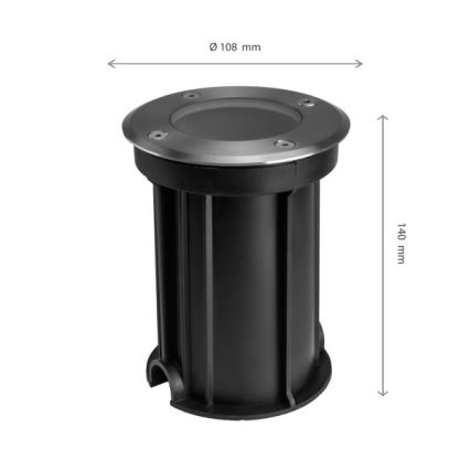 Vonkajšie nájazdové svietidlo LUKKA CONNECT 1xGU10/4W/230V IP67 matný chróm guľatý