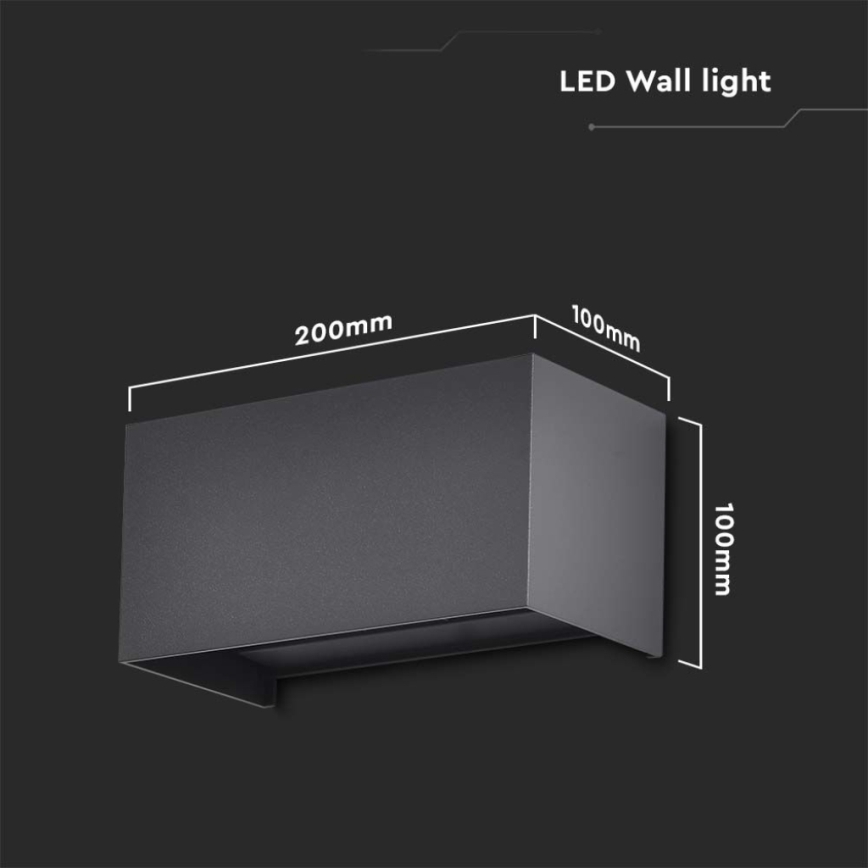 Vonkajšie nástenné LED svietidlo 24W/230V 3000K IP65 čierne