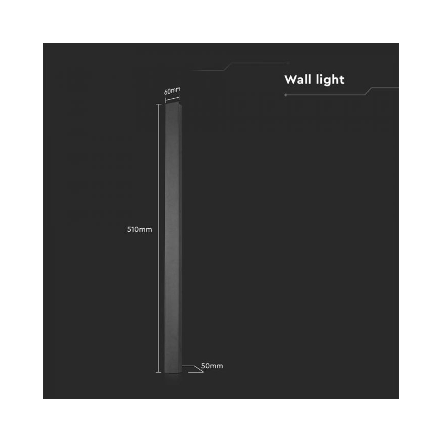 Vonkajšie nástenné LED svietidlo LED/10W/230V 4000K IP65 51 cm antracit
