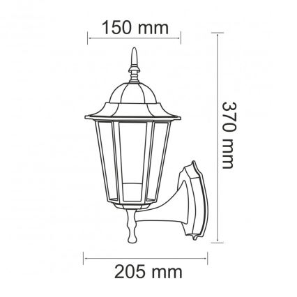 Vonkajšie nástenné svietidlo 1xE27/20W/230V IP43 čierna