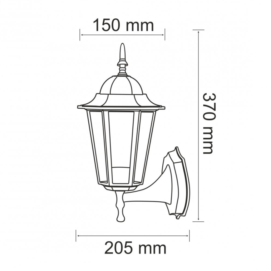 Vonkajšie nástenné svietidlo 1xE27/20W/230V IP43 čierna