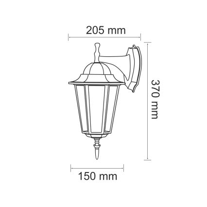 Vonkajšie nástenné svietidlo 1xE27/20W/230V IP43 patina