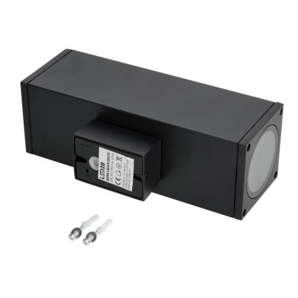 Vonkajšie nástenné svietidlo 2xGU10/35W/230V IP54 hranatý čierna
