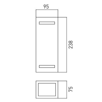 Vonkajšie nástenné svietidlo BRICK 2xGU10/7W/230V IP44