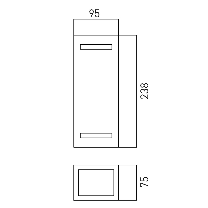Vonkajšie nástenné svietidlo BRICK 2xGU10/7W/230V IP44