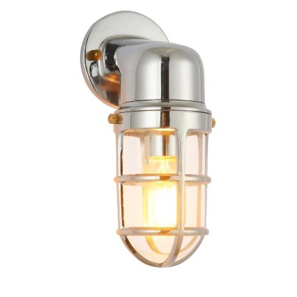 Vonkajšie nástenné svietidlo LUND 1xE27/12W/230V IP44 lesklý chróm