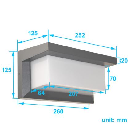 Vonkajšie nástenné svietidlo NEELY 1xE27/50W/230V IP54 antracit