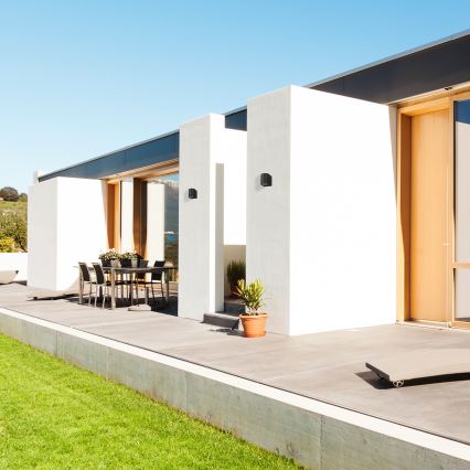 Vonkajšie nástenné svietidlo OVALIS 1xGU10/35W/230V IP44 čierna