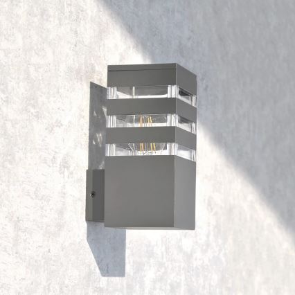 Vonkajšie nástenné svietidlo TEKSAS 1xE27/12W/230V IP44 grafit