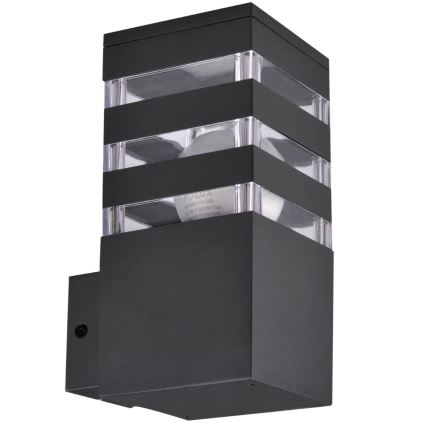 Vonkajšie nástenné svietidlo TEKSAS 1xE27/12W/230V IP44 grafit